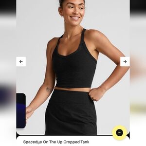 Beyond Yoga Spacedye On The Up Cropped Tank - Black Size Small